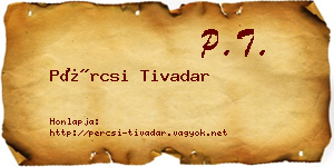 Pércsi Tivadar névjegykártya